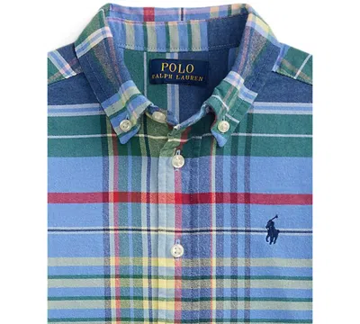 Polo Ralph Lauren Big Boys Plaid Brushed Cotton Oxford Shirt In Multi