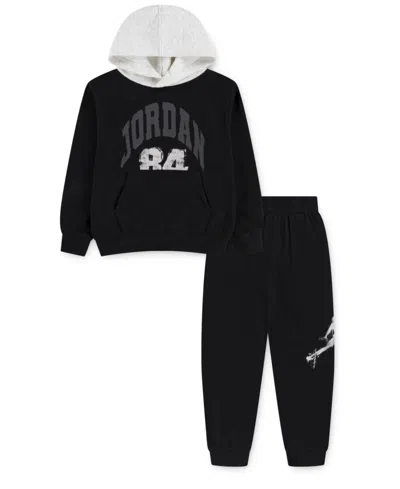Jordan Little Boys 2-piece Most Value Player Jumpman Fleece Pullover Hoodie And Pants Set In Black