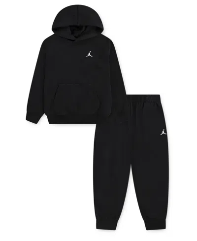 Jordan Toddler And Little Boys 2-piece Brooklyn Fleece Pullover Hoodie And Pants Set In Black