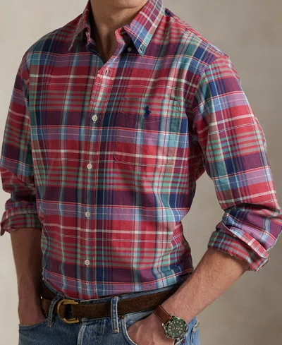 Polo Ralph Lauren Classic Fit Plaid Oxford Shirt In Multi