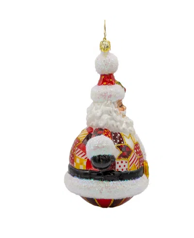 Christopher Radko Quilted Jolly Claus Ornament In Multi