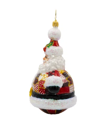 Christopher Radko Quilted Jolly Claus Ornament In Multi