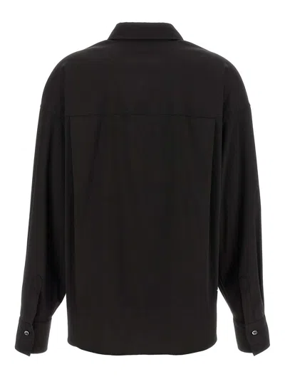 Brunello Cucinelli Collared V-neck Shirt Front Placket Detail In Black