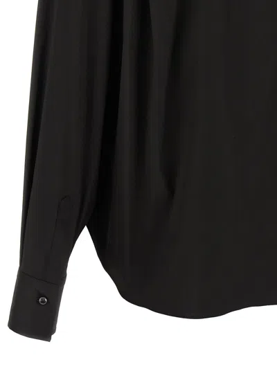 Brunello Cucinelli Collared V-neck Shirt Front Placket Detail In Black