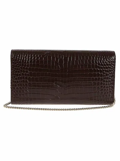 Jimmy Choo Emmie Clutch In Soft Crocodile-embossed Calfskin In Brown