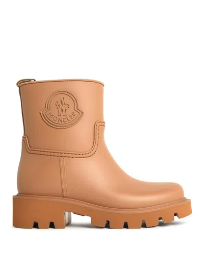Moncler Ankle-length Waterproof Boots With Drawstring Closure In Brown