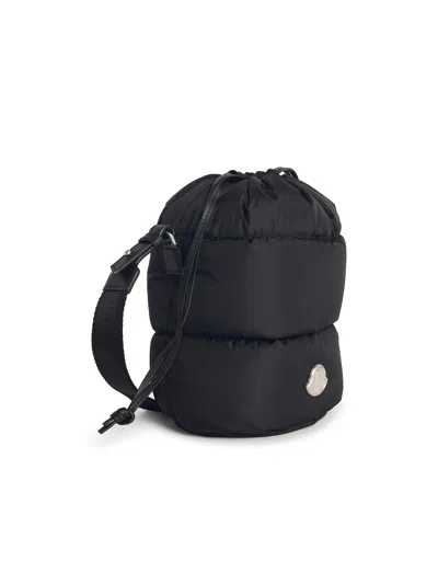 Moncler Caradoc Fabric Bucket Bag With Adjustable Strap In Black