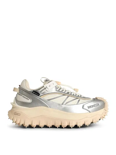 Moncler Trailgrip Gtx Leather & Mesh Sneakers In Silver