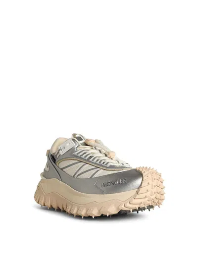 Moncler Trailgrip Gtx Leather & Mesh Sneakers In Silver