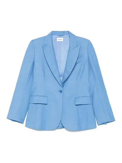 P.a.r.o.s.h Light Blue Tailored Blazer With Single-button Closure In Blue