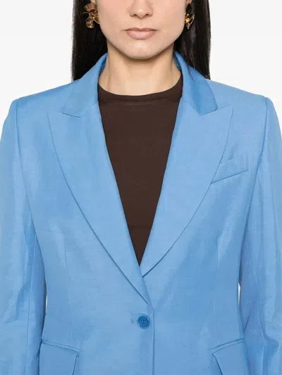P.a.r.o.s.h Light Blue Tailored Blazer With Single-button Closure In Blue