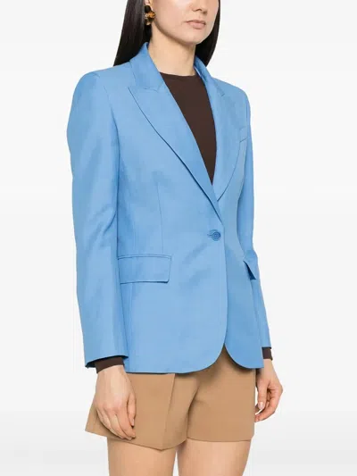 P.a.r.o.s.h Light Blue Tailored Blazer With Single-button Closure In Blue