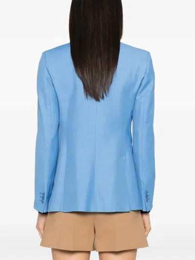 P.a.r.o.s.h Light Blue Tailored Blazer With Single-button Closure In Blue