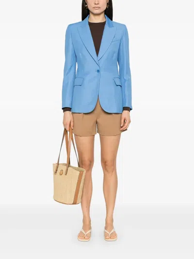 P.a.r.o.s.h Light Blue Tailored Blazer With Single-button Closure In Blue