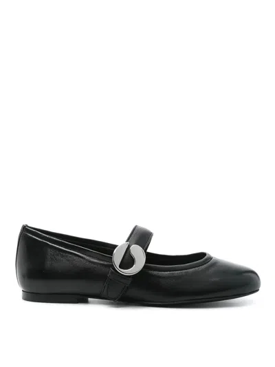 Coperni Leather Ballet Flats In Black