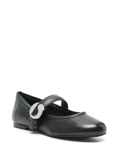 Coperni Leather Ballet Flats In Black