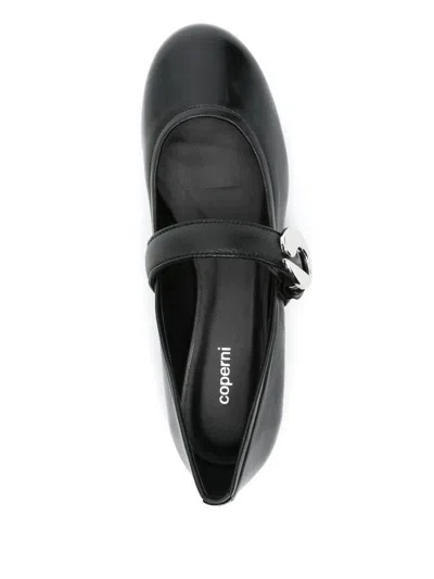 Coperni Leather Ballet Flats In Black