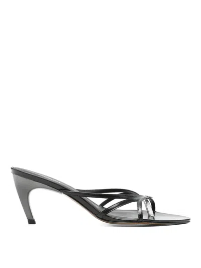 Coperni 35mm Leather Thong Sandals In Black