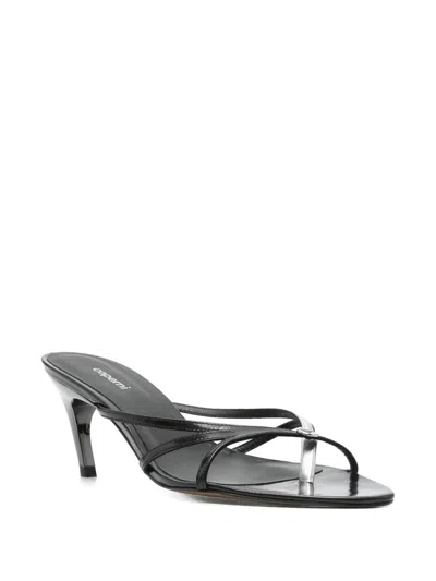 Coperni 35mm Leather Thong Sandals In Black