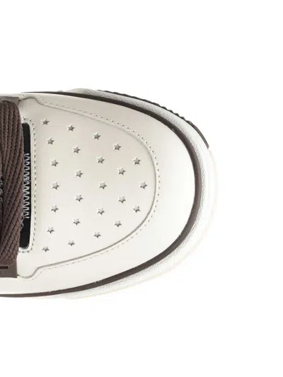 Amiri Brown Low Top Sneakers With Logo Detail On The Side And Mesh Panels In Brown