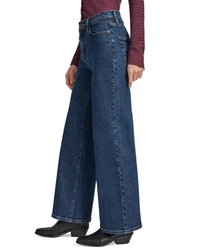 Dkny Jeans Women's Textured Collared Button-front Top In Blue