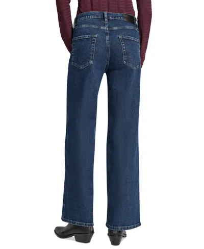 Dkny Jeans Women's Textured Collared Button-front Top In Blue