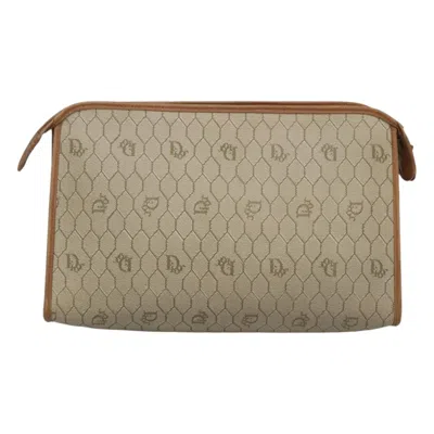 Pre-owned Dior Honeycomb Beige Canvas Clutch Bag ()