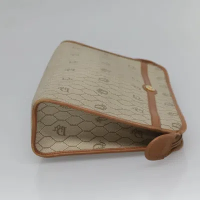 Pre-owned Dior Honeycomb Beige Canvas Clutch Bag ()