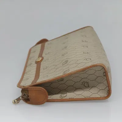 Pre-owned Dior Honeycomb Beige Canvas Clutch Bag ()