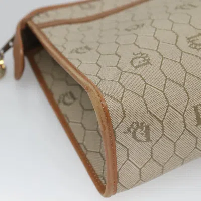 Pre-owned Dior Honeycomb Beige Canvas Clutch Bag ()