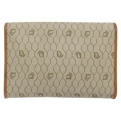 Pre-owned Dior Honeycomb Beige Canvas Shoulder Bag ()