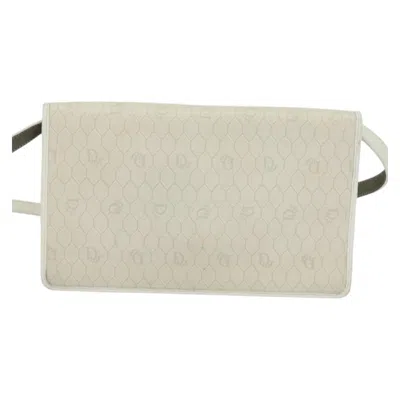 Pre-owned Dior Honeycomb White Canvas Shoulder Bag ()
