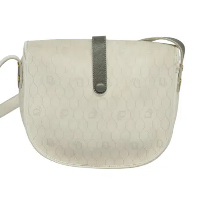 Pre-owned Dior Honeycomb White Canvas Shoulder Bag ()