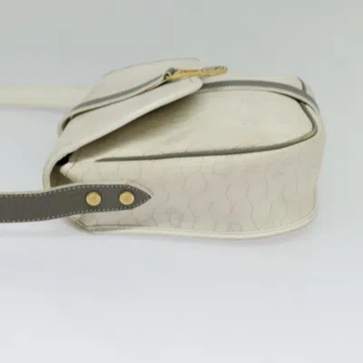 Pre-owned Dior Honeycomb White Canvas Shoulder Bag ()