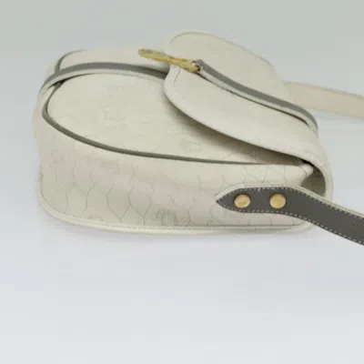 Pre-owned Dior Honeycomb White Canvas Shoulder Bag ()