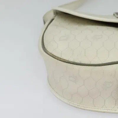 Pre-owned Dior Honeycomb White Canvas Shoulder Bag ()