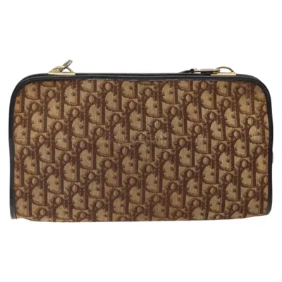 Pre-owned Dior Trotter Brown Canvas Shoulder Bag ()