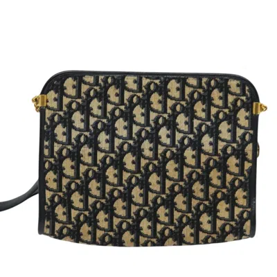 Pre-owned Dior Trotter Navy Canvas Shoulder Bag ()