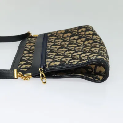 Pre-owned Dior Trotter Navy Canvas Shoulder Bag ()