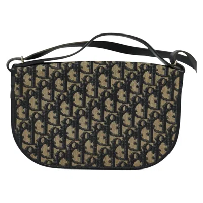 Pre-owned Dior Trotter Navy Canvas Shoulder Bag ()