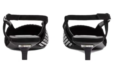 Gucci Crystal Slingback Pumps In In Black Leather In Black