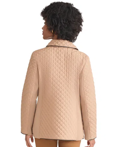 Jones New York Women's Quilted Snap Front Long Sleeve Jacket In Multi