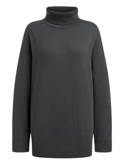 12 Storeez Turtleneck Merino-wool Sweater In Gray