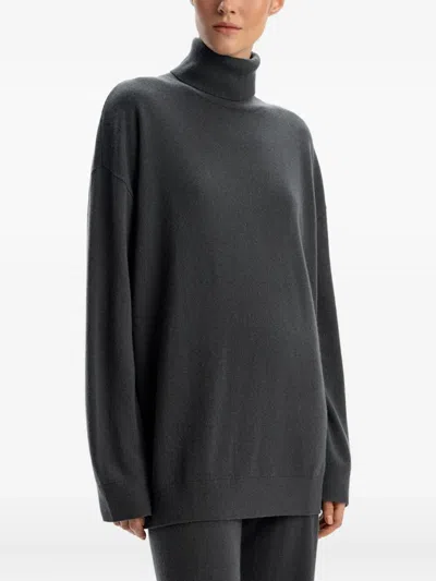 12 Storeez Turtleneck Merino-wool Sweater In Gray
