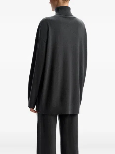 12 Storeez Turtleneck Merino-wool Sweater In Gray