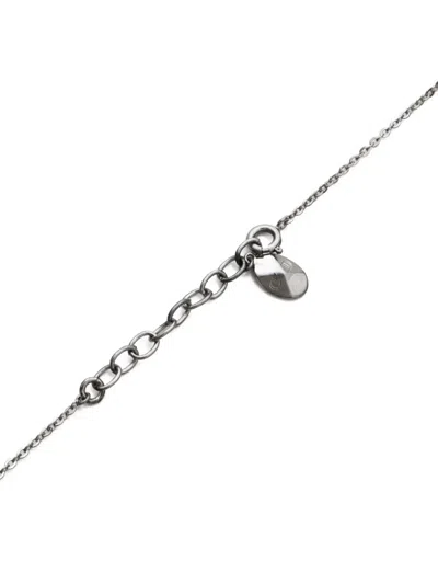 Pre-owned Dior 2000's Logo-detail Crystal-embellishment Necklace In Silver