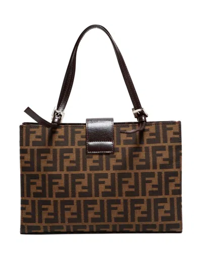 Pre-owned Fendi 1990-2000 Zucca-pattern Shoulder Bag In Brown