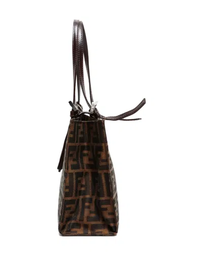 Pre-owned Fendi 1990-2000 Zucca-pattern Shoulder Bag In Brown