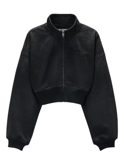 Alexander Wang Stand-collar Zip-up Bomber Jacket In Black