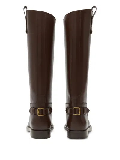 Burberry Cavalier Equestrian-knight Calf Leather Boots In Multi